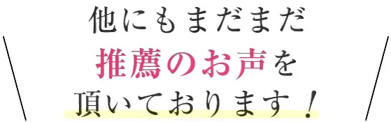 まだまだ推薦のお声を頂いております!